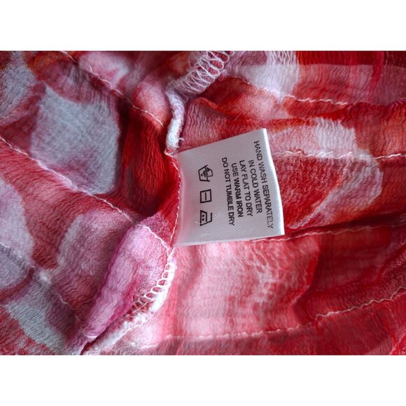 Casual Studio Womens V Neck Top M Red White Striped Short Sleeve Classiccore - Picture 5 of 7